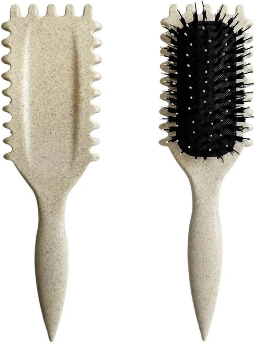 Curl Define Borstel Crème – Anti-pluis Krullenborstel – Voor 2A t/m 4C Haar – Zonder Trekken – Styling Brush - afbeelding 1