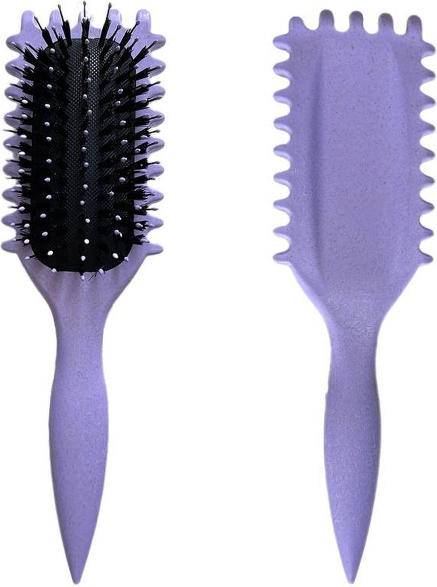 Curl Define Borstel Paars – Anti-pluis Krullenborstel – Voor 2A t/m 4C Haar – Zonder Trekken – Styling Brush - afbeelding 2