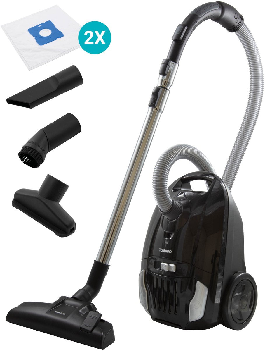 Tomado TVC3003B - Krachtige stofzuiger met zak - Extra stil - HEPA 13 filter - Snoerlengte 9 meter - Zwart - afbeelding 1