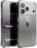 Hoesje - Geschikt voor Apple iPhone 17 Pro - Sterk & Shockproof - Siliconen Shock Case - Hoes Cover - Telefoonhoes - Transparant - afbeelding 1