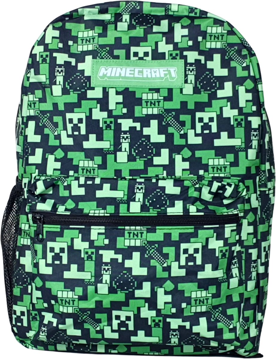 Minecraft Creeper Rugzak Laptop / Tablet Vak - Hoogte 43cm - afbeelding 5
