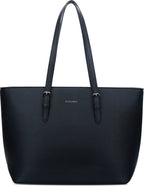 Eleganci® - Schooltas - Dames Tassen - Shopper - Tas met rits - Schoudertas - Handtas - Werktas - geschikt voor A4 - Zwart - afbeelding 1
