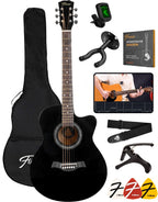 Finesse Akoestische Gitaar - met Videocursus - 4/4 40" - Western Gitaar - Gitaar Kind & Volwassenen - Zwart - afbeelding 1