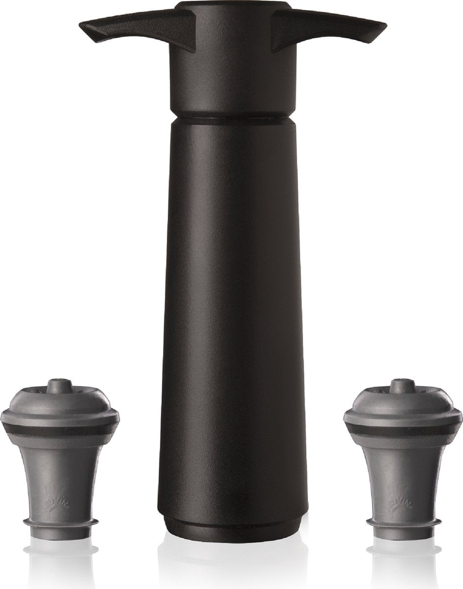 Vacu Vin Wine Saver Zwart | Vacuüm Wijnpomp | 2 Vacuum Wine Stoppers - afbeelding 1