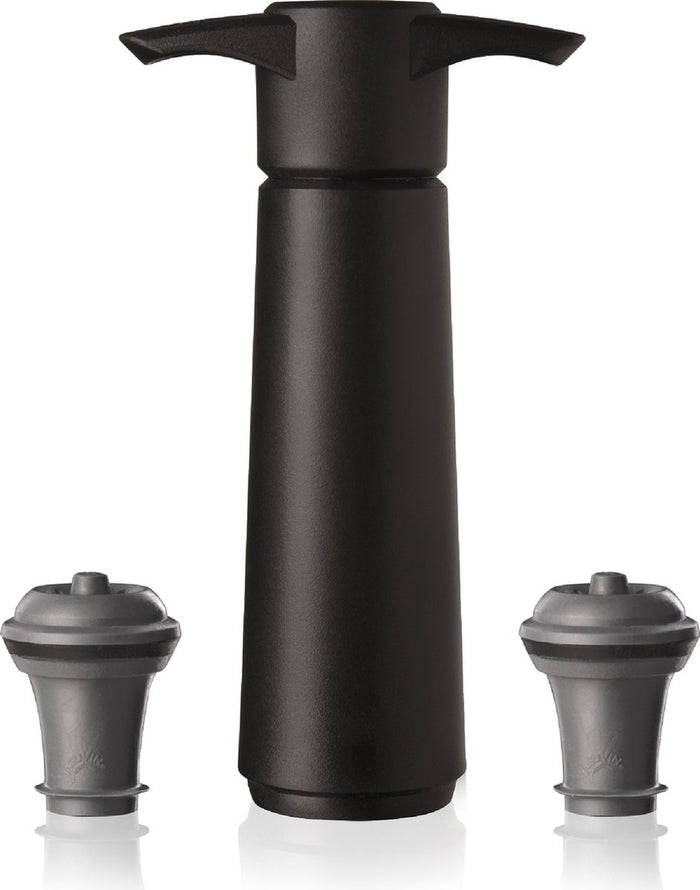 Vacu Vin Wine Saver Zwart | Vacuüm Wijnpomp | 2 Vacuum Wine Stoppers