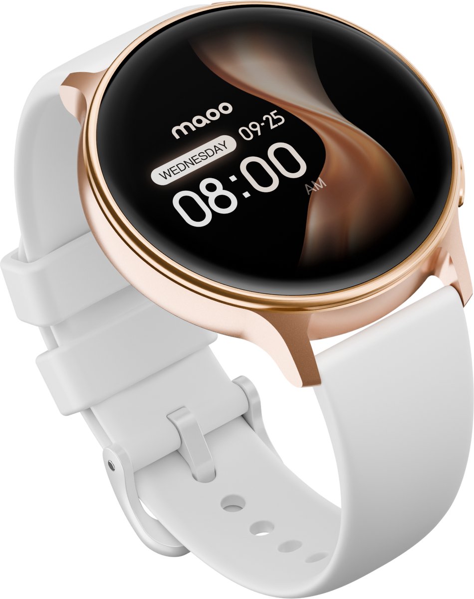 Maoo Ventura 2 - GPS Smartwatch Dames - AMOLED - Siliconen, Leren en Sportbandje - afbeelding 3