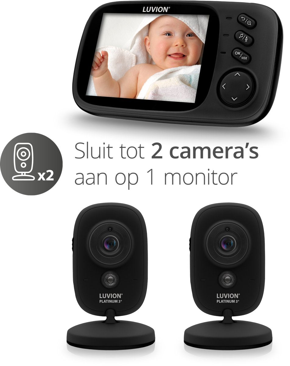 LUVION® Platinum 3+ Black - Babyfoon met Camera - Uitbreidbaar tot 2 Baby Camera's - Premium Baby Monitor - afbeelding 4