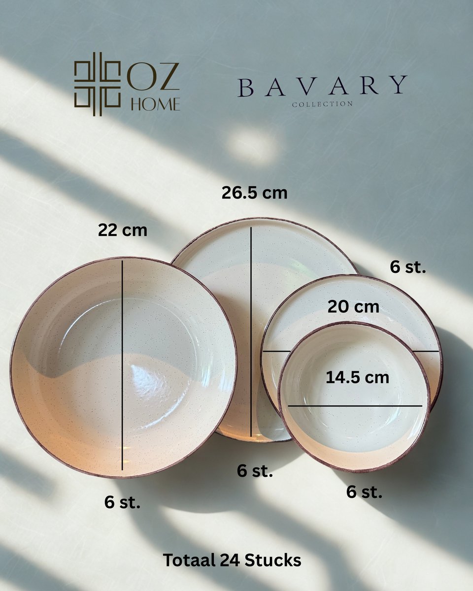 BAVARY 24-delig Beige Keramisch Servies - 6 persoons - afbeelding 5