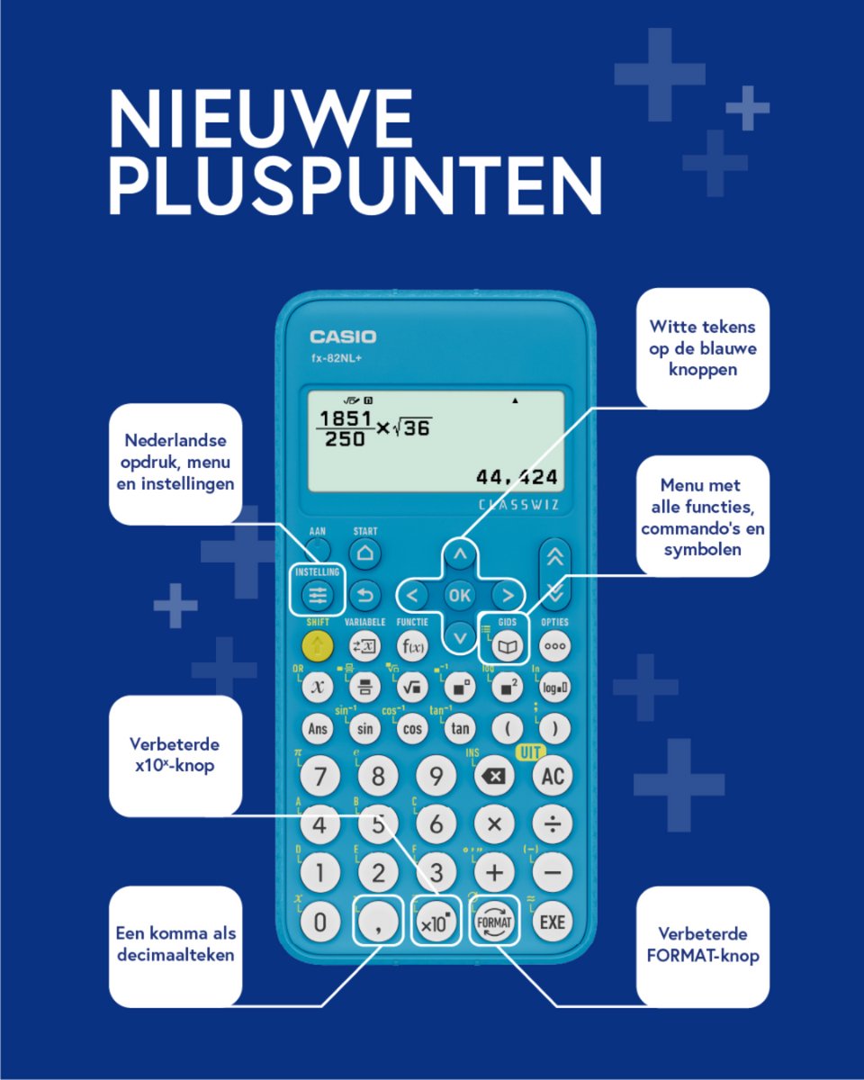 Casio fx-82NL+ rekenmachine - Wetenschappelijke rekenmachine - Voor de middelbare school - afbeelding 3