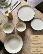 BAVARY 24-delig Beige Keramisch Servies - 6 persoons - afbeelding 2