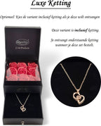 Rozen in Luxe Giftbox mét Ketting - Rozenbox - Moederdag - Cadeau voor vriendin moeder haar - Qwality® - afbeelding 5