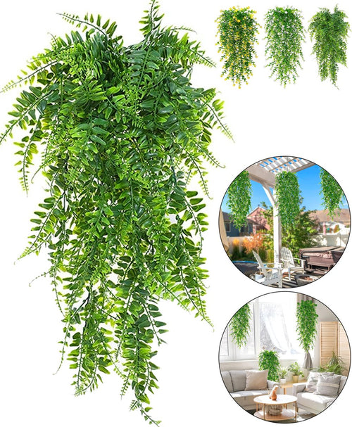 Boncy® Premium Kunstplant - 2 Stuks - Hangplant Groen Kunstplanten - Nep planten voor Binnen en Buiten - Kamer Decoratie - Nepplanten Kunst plant - Kunstbloemen - afbeelding 1
