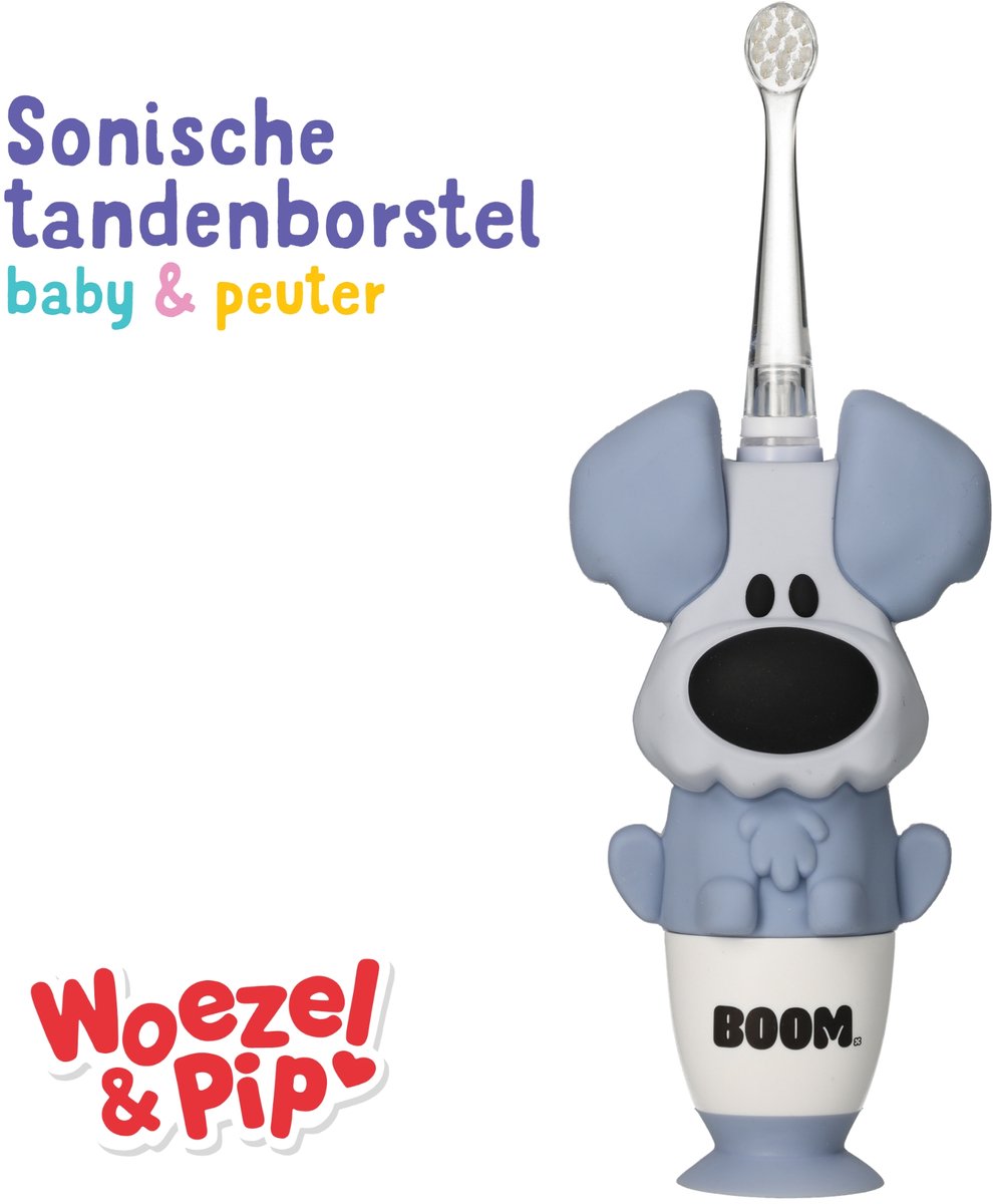 Woezel & Pip Elektrische Tandenborstel Kind (Baby & Peuter) - 3-48 maanden - LED-lampje - 2 Borstelkopjes inbegrepen - afbeelding 1