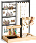 YONO Sieradenhouder - Sieradenrekje - Organizer voor Oorbellen - Kettingen - Armbanden - Opbergen - Houder - Zwart - afbeelding 1